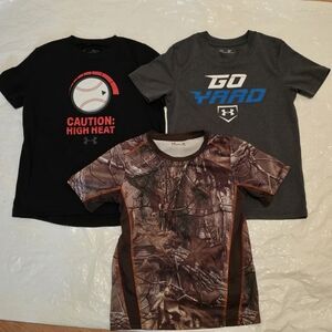 Under Armour Kids Tees - Black, Gray, and Brown plus Nike Top And Short